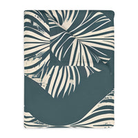Green and White Pattern Velveteen Microfiber Blanket (Two-sided print)