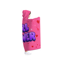 Girl Power Hooded Blanket - Cozy Blanket, Gift for Her, Inspirational Throw, Girls Night In, Empowerment Decor