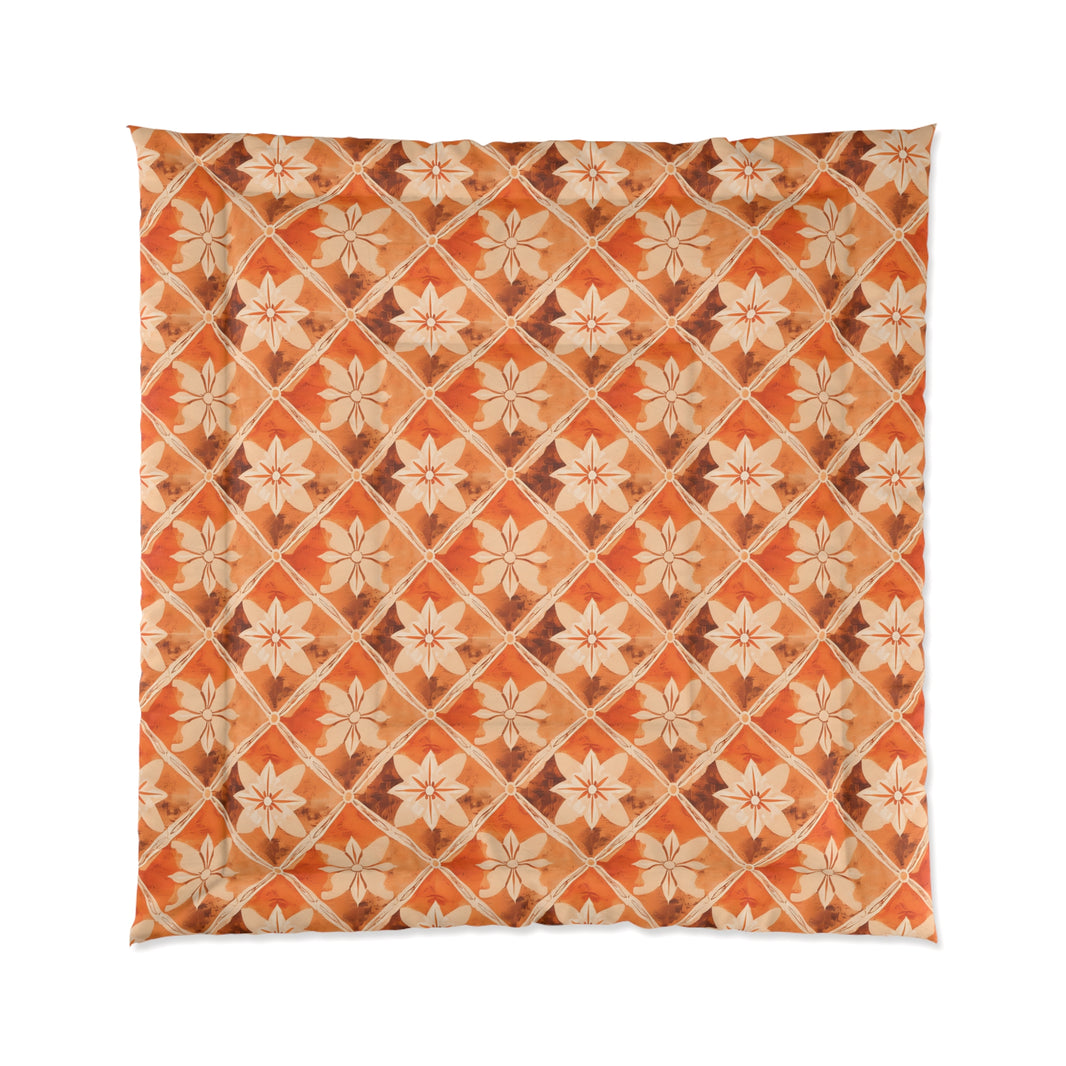 Boho Floral Comforter - Cozy Home Bedding, Vintage Style Comforter for Fall Decor, Floral Print Bedding Set, Autumn Vibes