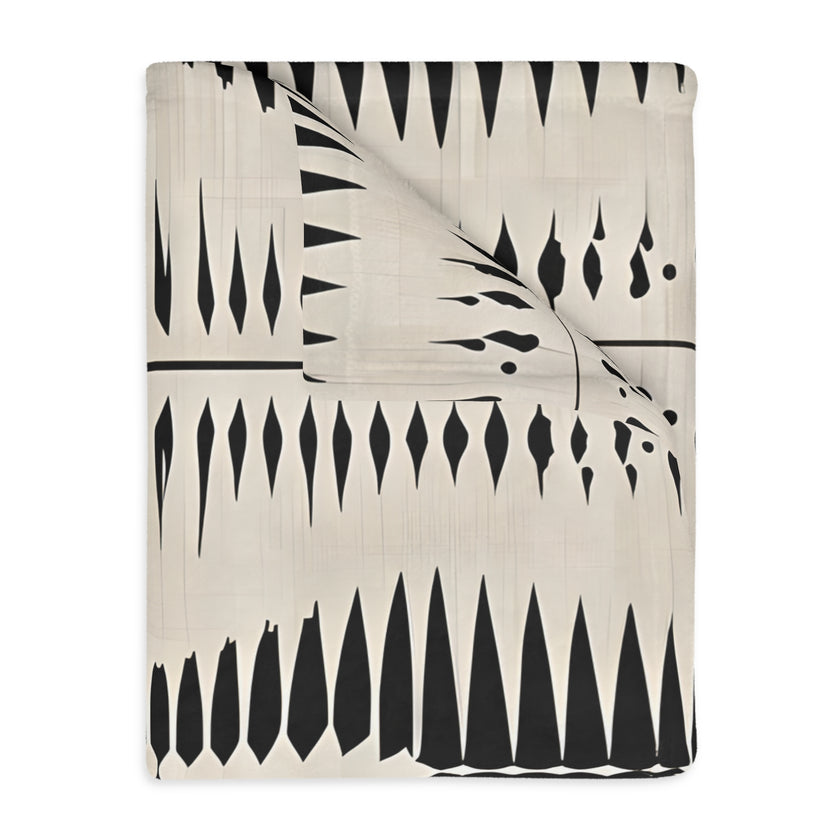Black Pattern Velveteen Microfiber Blanket (Two-sided print) Velveteen Microfiber Blanket (Two-sided print)