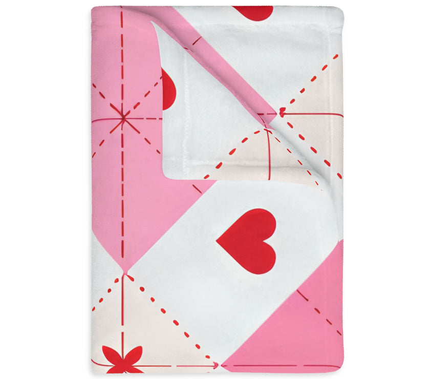 Romantic Heart Velveteen Microfiber Blanket (Two-sided print)