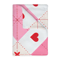 Romantic Heart Velveteen Microfiber Blanket (Two-sided print)