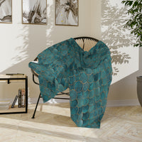 Blue Green Velveteen Microfiber Blanket