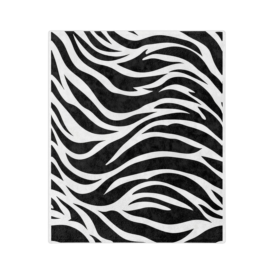 Black and White | Zebra Lines Velveteen Microfiber Blanket