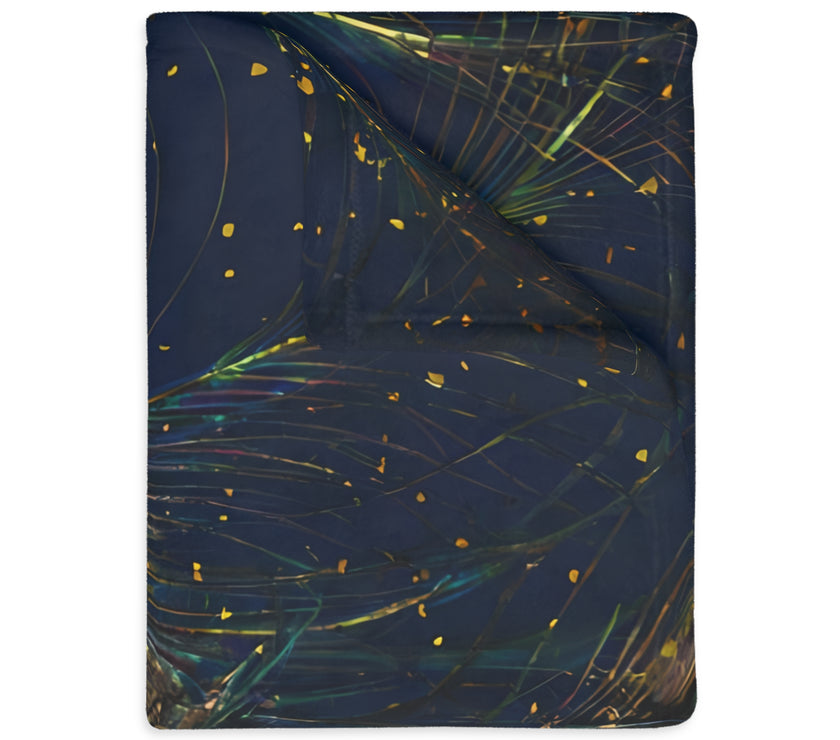 Peacock Feather Velveteen Microfiber Blanket (Two-sided print)