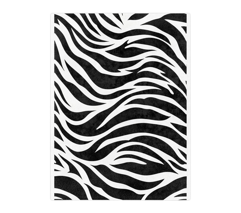 Black and White | Zebra Lines Velveteen Microfiber Blanket