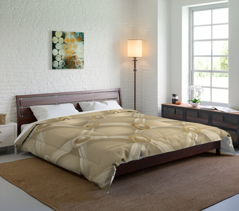 Luxurious Beige Comforter - Cozy Bedding, Elegant Home Decor, Soft & Warm Blanket for Bedrooms, Perfect Gift for Weddings, Housewarming,