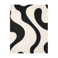 Black and White Velveteen Microfiber Blanket (Two-sided print)
