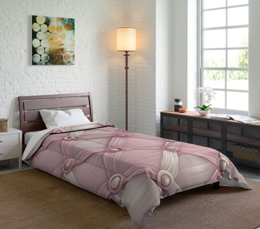 Chic Pink Textured Comforter, Cozy Bedroom Oasis Blanket, Elegant Home Decor, Ideal for Home Makeover, Luxurious Bedspread
