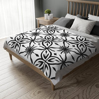 Black and White Pattern Velveteen Microfiber Blanket (Two-sided print)