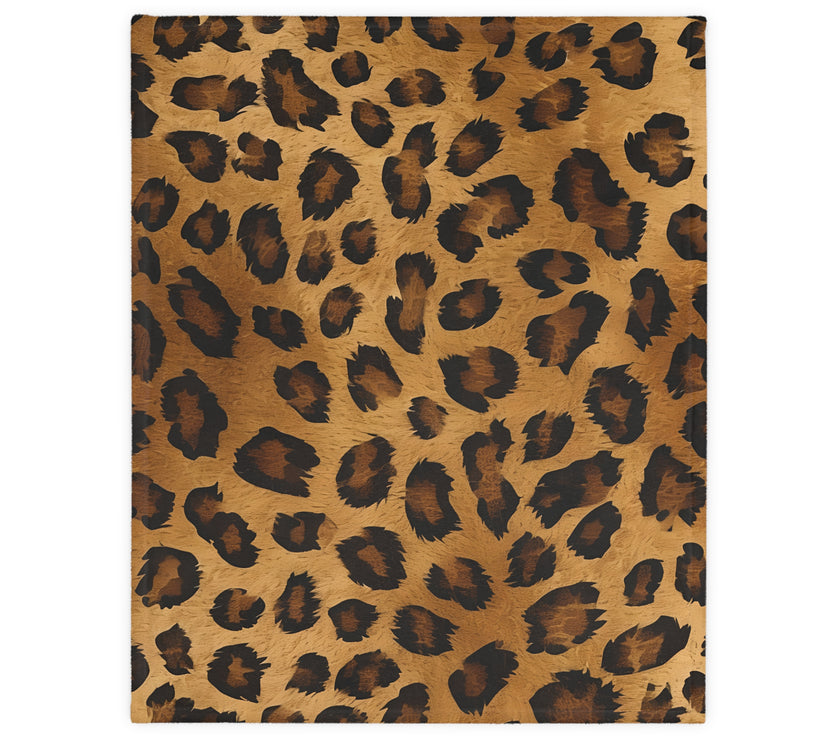 Leopard Print Velveteen Microfiber Blanket (Two-sided print)