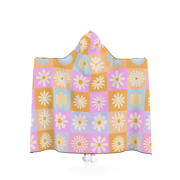 Cozy Floral Hooded Blanket | Soft Oversized Throw | Great for Lounging, Gift for Her, Home Decor, Sleepovers, Outdoor Events