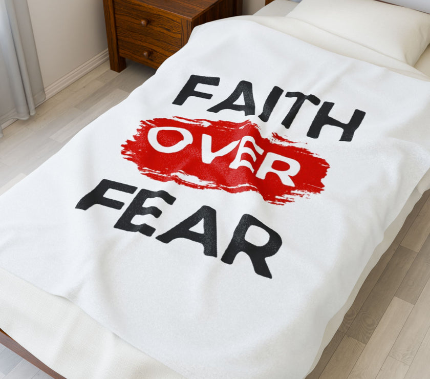 Faith Over Fear Plush Blanket