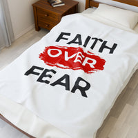 Faith Over Fear Plush Blanket