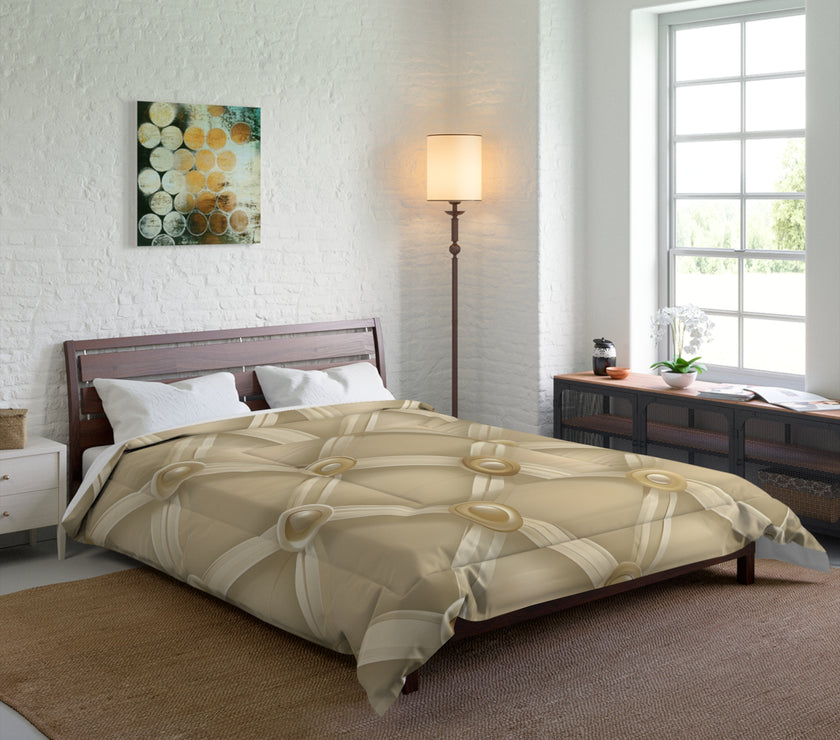 Luxurious Beige Comforter - Cozy Bedding, Elegant Home Decor, Soft & Warm Blanket for Bedrooms, Perfect Gift for Weddings, Housewarming,