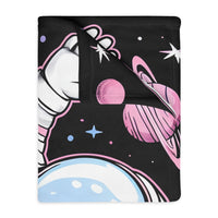 Kids Blanket, Astronaut Spaceman Print, Two-Sided Velveteen Microfiber Throw, Children's Bedroom Decor, Outer Space Theme Bedding, Galaxy