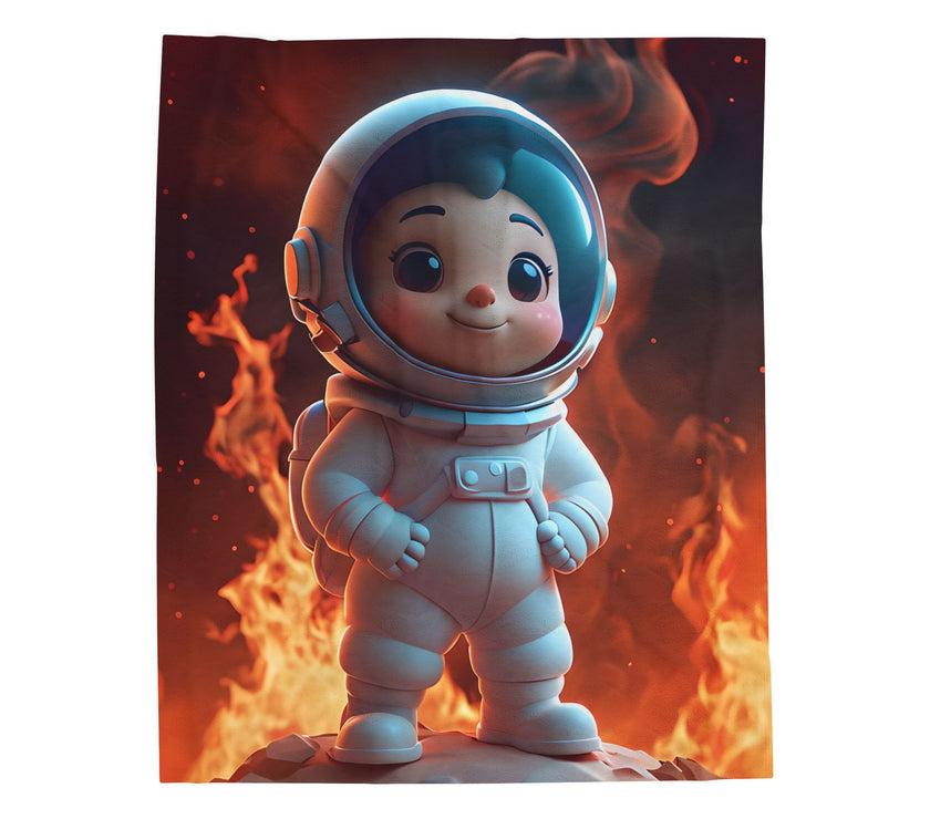 Kids Spaceman Blanket, Cartoon Character Plush Throw, Children's Outer Space Bedding, Galaxy Theme Bedroom Decor, Gift for Boys and Girls,