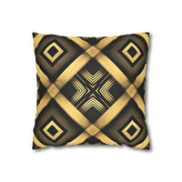Gold & Black Faux Suede Square Pillowcase