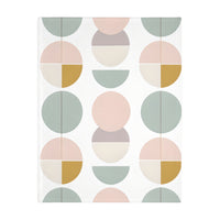 Velveteen Blanket, Pink White Grey Circle Graphic Design, Soft Cozy Throw, Warm Bedspread, Home Decor Accent, Gift for Her, Dorm Room
