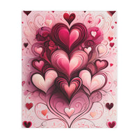 Pink Hearts Velveteen Microfiber Blanket (Two-sided print), Pink Girls Blanket, Daughter's Blanket, Pink throw, Daughter's birthday gift