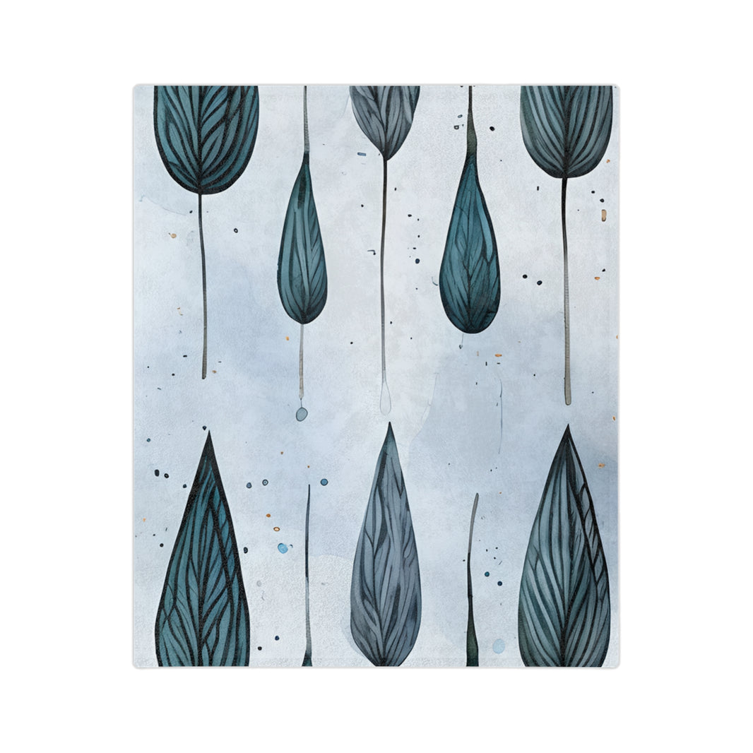 Blue and  White Velveteen Microfiber Blanket