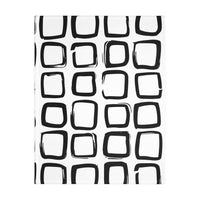 Black and White Square Velveteen Microfiber Blanket (Two-sided print)