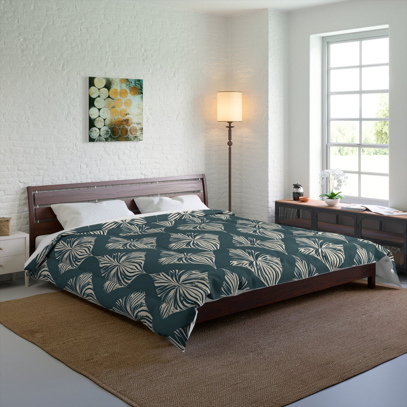 Tropical Leaf Comforter Set, Boho Bedding, Nature-Inspired Decor, Modern Bedroom Essentials, Gift for Nature Lovers, Tropical Vibe Home