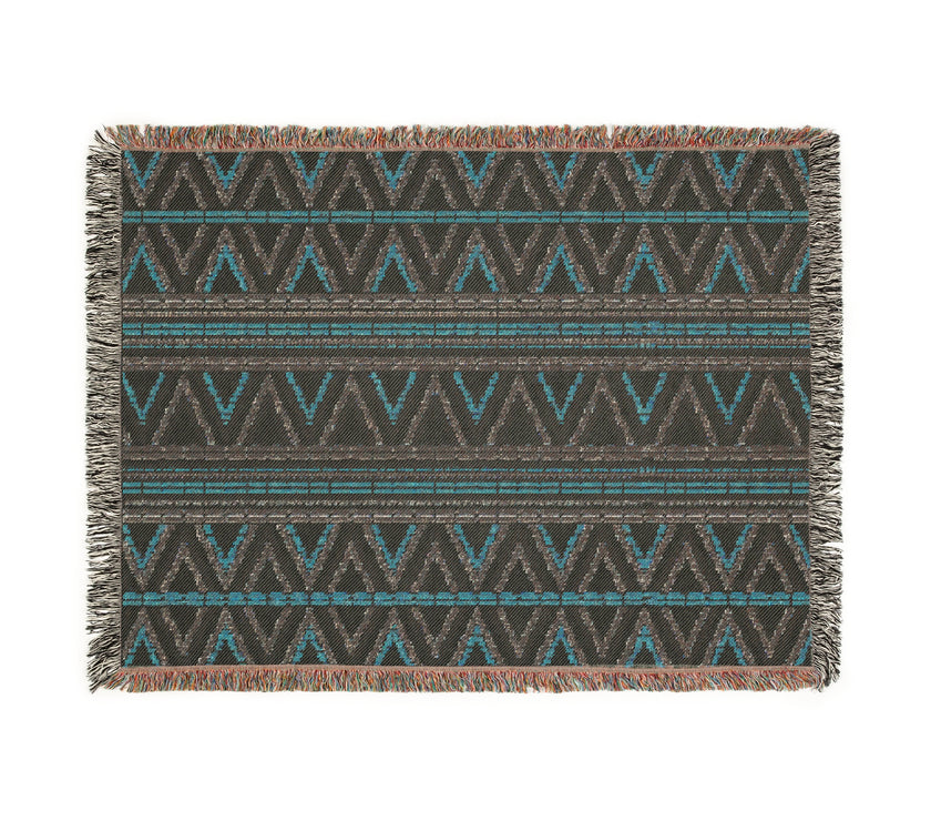 Geometric Woven Blanket, Cozy Home Decor, Gift for Her, Boho Style Throw, Camping Blanket, Warm Decorative Throw
