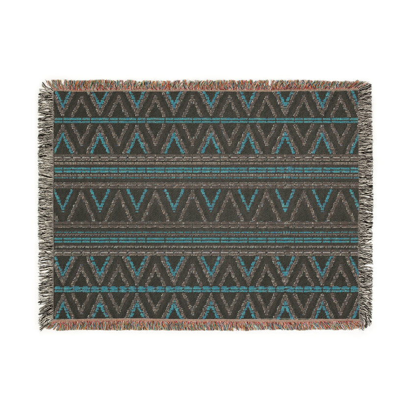 Geometric Woven Blanket, Cozy Home Decor, Gift for Her, Boho Style Throw, Camping Blanket, Warm Decorative Throw