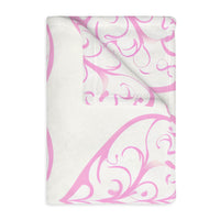 Blanket, soft, cozy, pink heart design, gift for her, home decor, Valentine's Day gift, dorm essential