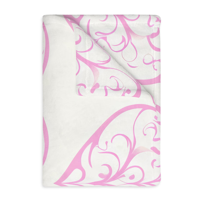 Blanket, soft, cozy, pink heart design, gift for her, home decor, Valentine's Day gift, dorm essential