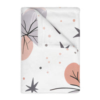 Pink Floral, Pink Flowers Velveteen Microfiber Blanket (Two-sided print)