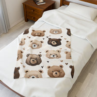 Teddy Bear Kids Blanket, Nursery Decor, Baby Shower Gift, Cozy Child Throw, Soft Toddler Bedding, Warm Lap Cover