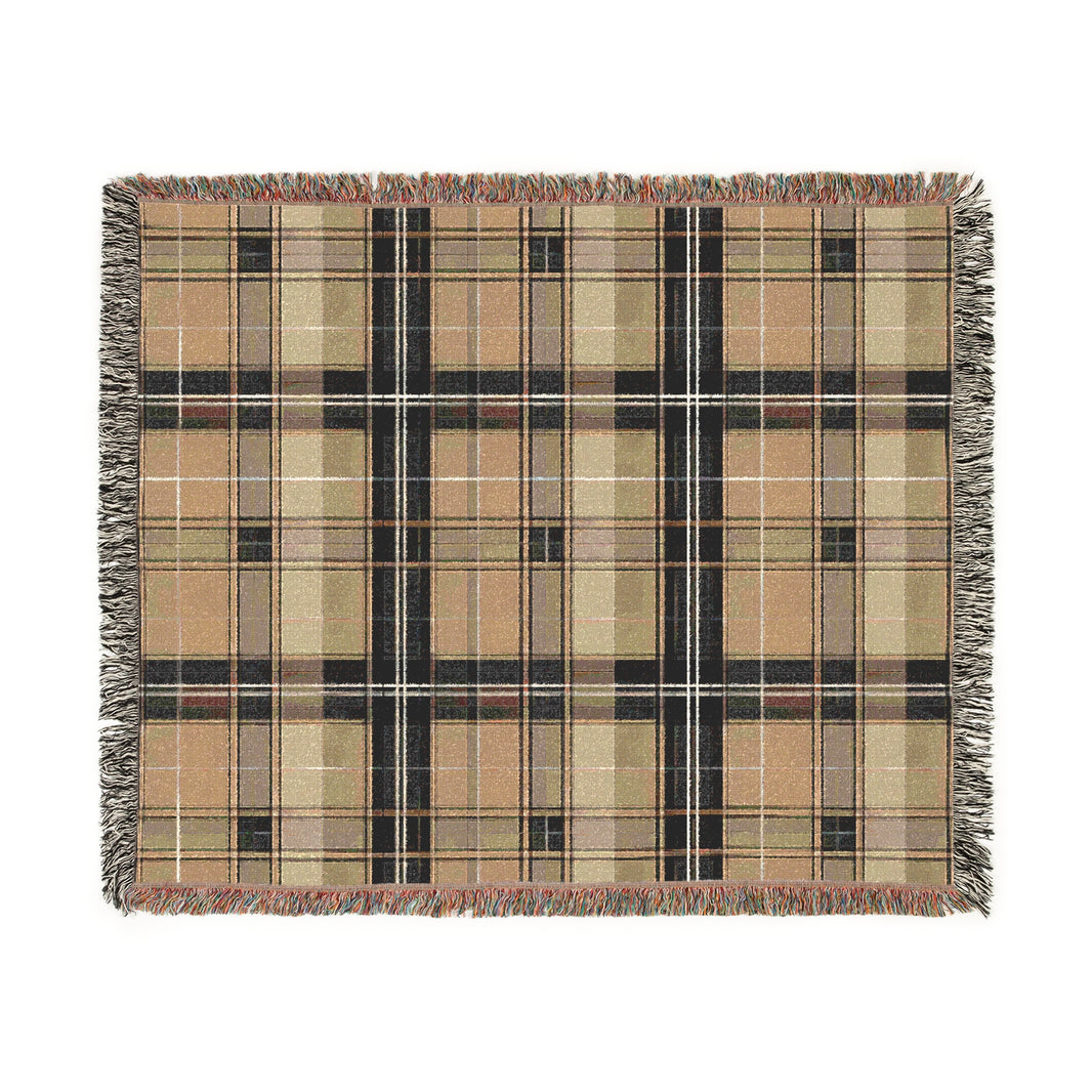 Brown Plaid Woven Blanket - Cozy Home Decor, Soft Throw Blanket, Rustic Farmhouse Accent, Warm Bedding, Winter Gift Idea