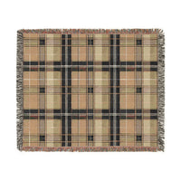Brown Plaid Woven Blanket - Cozy Home Decor, Soft Throw Blanket, Rustic Farmhouse Accent, Warm Bedding, Winter Gift Idea
