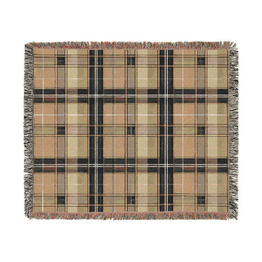 Brown Plaid Woven Blanket - Cozy Home Decor, Soft Throw Blanket, Rustic Farmhouse Accent, Warm Bedding, Winter Gift Idea