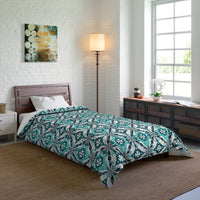 Bohemian Tile Print Comforter, Cozy Bedroom Bedding, Gift for Home Decor, Stylish Dorm Accents, Living Room Throws
