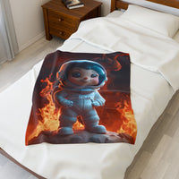 Kids Spaceman Blanket, Cartoon Character Plush Throw, Children's Outer Space Bedding, Galaxy Theme Bedroom Decor, Gift for Boys and Girls,