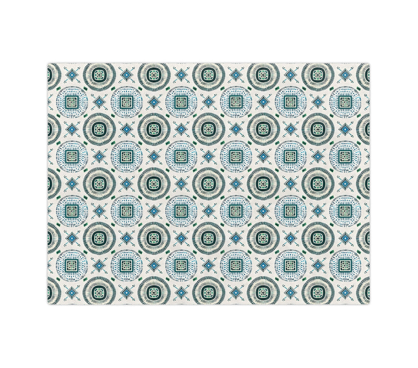 Blue and White Velveteen Microfiber Blanket