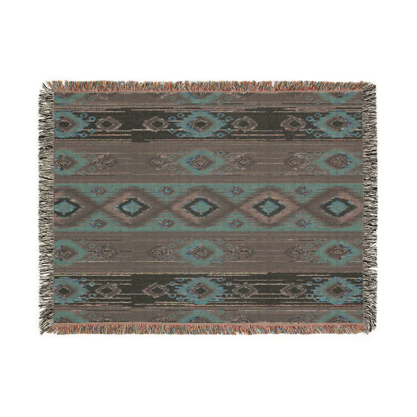 Ikat Pattern Woven Blanket for Cozy Vibes | Home Decor Gift, Tribal Throw, Bohemian Blanket, Picnic Blanket, Stylish Warmth