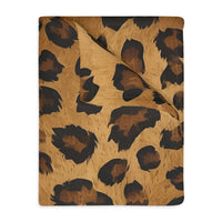 Leopard Print Velveteen Microfiber Blanket (Two-sided print)