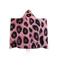 Cozy Pink Leopard Hooded Blanket, Plush Throw, Animal Print Snuggle Blanket, Gift for Her, Home Decor, Fall/Winter Essentials