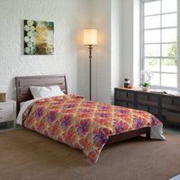 Vibrant Floral Comforter, Boho Bedspread for Cozy Spaces, Perfect for Spring Decor, Unique Bedding for All Seasons, Great Gift Idea