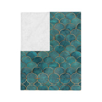 Blue Green Velveteen Microfiber Blanket