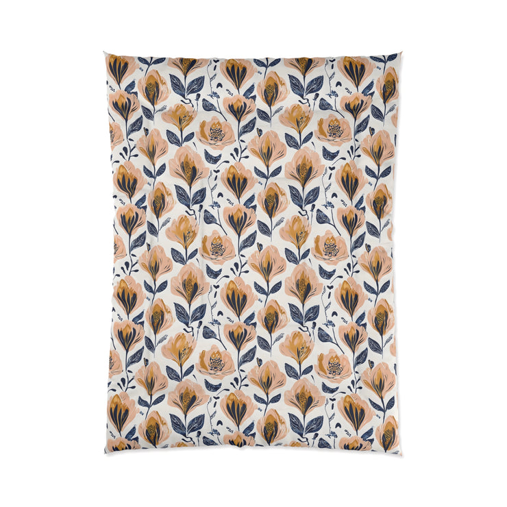 Floral Comforter Blanket, Cozy Bedding for Home Decor, Spring Vibes, Perfect Gift for Housewarming, Summer Bedspread