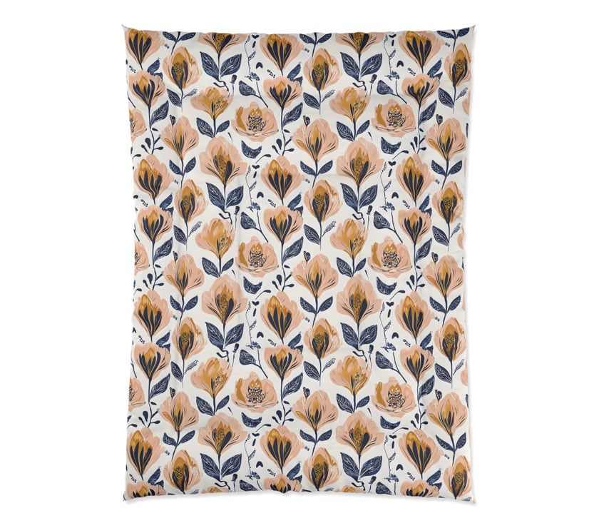 Floral Comforter Blanket, Cozy Bedding for Home Decor, Spring Vibes, Perfect Gift for Housewarming, Summer Bedspread