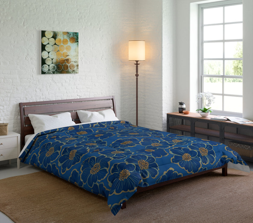 Elegant Floral Comforter - Cozy Home Décor, Boho Bedding, Spring Décor, Gift for Her, Flower Print Comforter