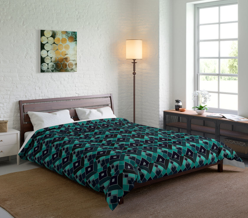 Geometric Pattern Comforter - Cozy Bedding for Home Decor, Modern Bedroom, Gift for New Homeowners, Stylish Room Makeover, Perfect for Bed