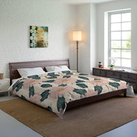 Botanical Floral Comforter - Cozy Bedding for a Relaxing Bedroom Retreat, Perfect for Spring Decor, Housewarming Gift, Boho Style, Floral