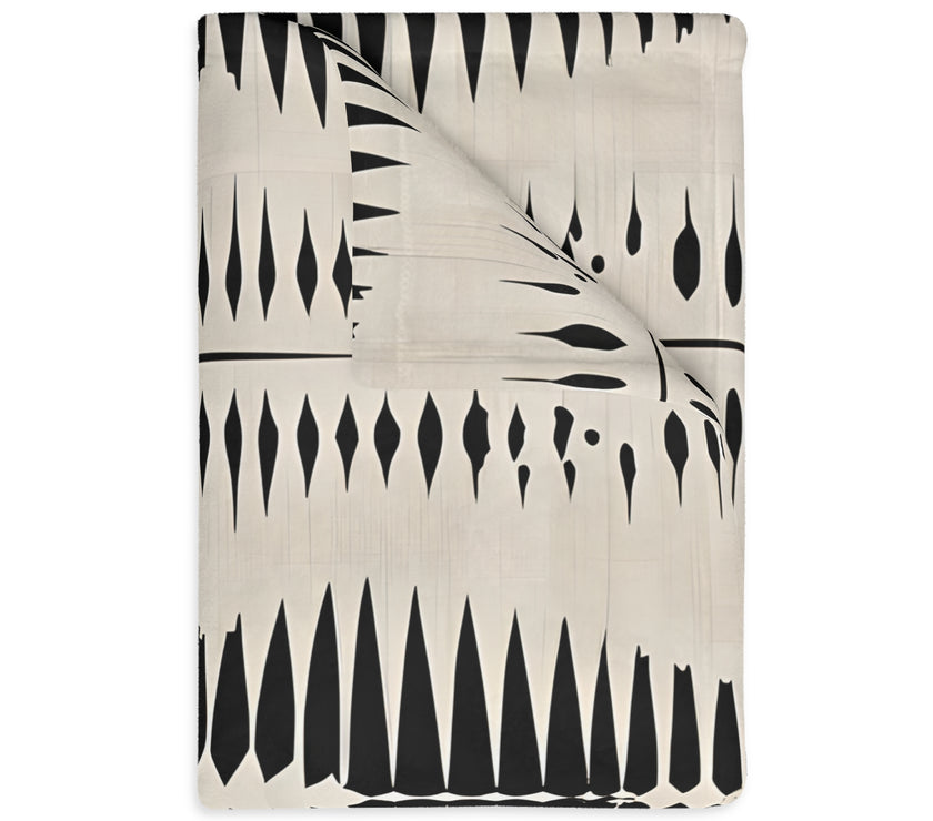 Black Pattern Velveteen Microfiber Blanket (Two-sided print) Velveteen Microfiber Blanket (Two-sided print)